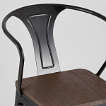 Черный глянцевый стул с сиденьем из натурального дерева TOLIX варинант исполнения - 6 | Loft Concept в Кирове