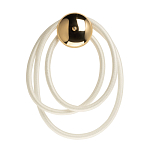 Бра с круглым золотистым основанием и белыми изогнутыми световыми линиями Luke Lampco Tracer Lamp варинант исполнения - 1 | Loft Concept в Кирове