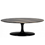 Стол журнальный овальный с столешницей из искусственного мрамора Alonso Gloss варинант исполнения - 1 | Loft Concept в Кирове