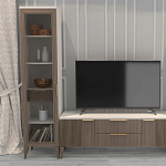 Витрина левая 1-дверная с ящиком и 5-ю белыми полками Harper Line варинант исполнения - 1 | Loft Concept в Кирове