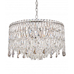 Люстра круглая с хрустальными подвесками на серебряном каркасе Roul Crystal Light варинант исполнения - 5 | Loft Concept в Кирове