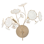 Бра с белыми лепестками из керамики и прозрачными хрустальными цветками Wintery flovers варинант исполнения - 1 | Loft Concept в Кирове