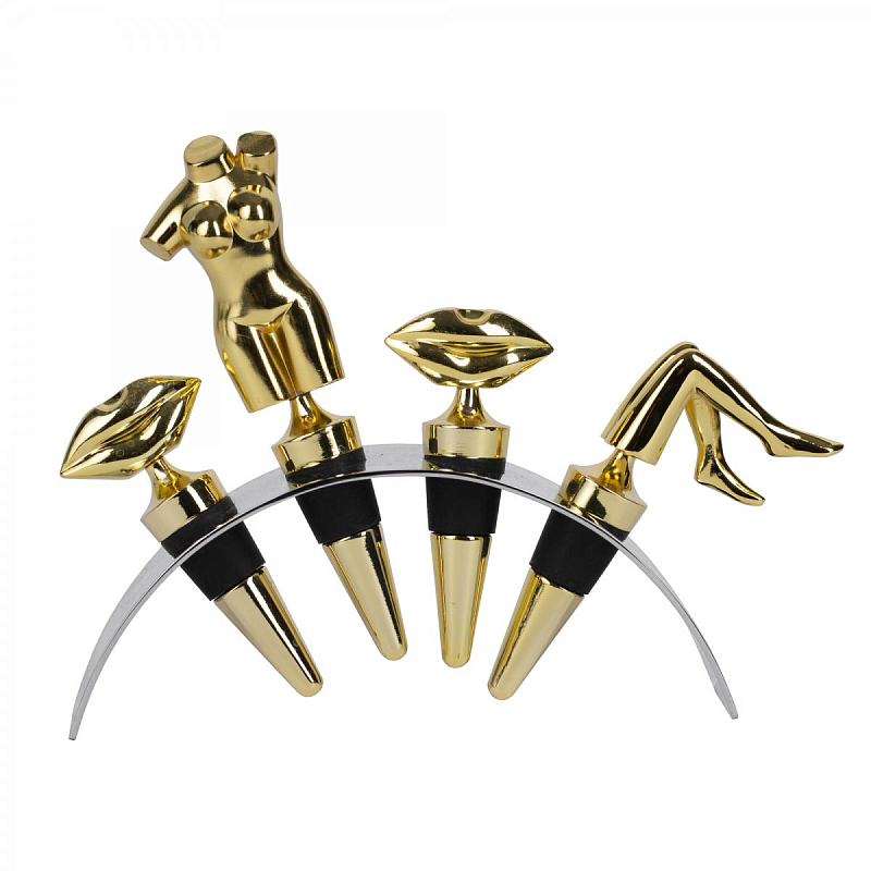 Набор пробок для бутылок ACOLYTE WINE STOPPER Латунь в Кирове | Loft Concept 