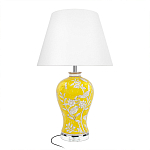 Настольная лампа желтая с изображением белых птиц Flight Among Acacia варинант исполнения - 1 | Loft Concept в Кирове