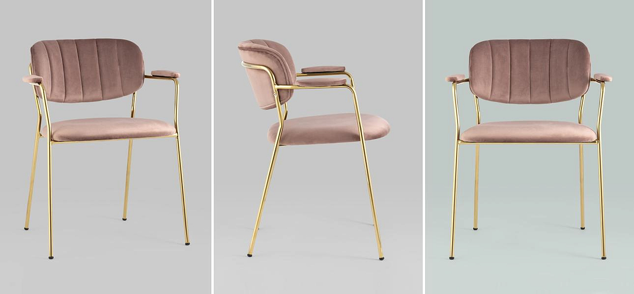 Стул Singer Chair Золотой Металл Пыльная Роза Стул Singer Chair Золотой Металл Пыльная Роза - Loft-Concept в Кирове