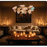 Люстра круглая на золотом каркасе с цветочным декором Miscellaneous herbs варинант исполнения - 7 | Loft Concept в Кирове