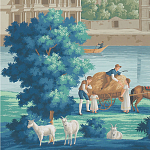 Обои ручная роспись Monuments of Paris Jacquemart on scenic paper варинант исполнения - 2 | Loft Concept в Кирове