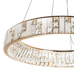 Кольцевая люстра с декором из мрамора и хрусталя Dione Ring Marble Crystal Chandelier варинант исполнения - 2 | Loft Concept в Кирове