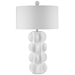 Настольная лампа белая с тканевым абажуром в форме цилиндра Morphing варинант исполнения - 4 | Loft Concept в Кирове