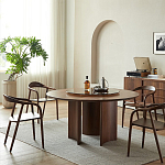 Стол обеденный круглый с двойной столешницей Walnut Wood Table варинант исполнения - 2 | Loft Concept в Кирове