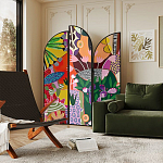 Ширма цветочный принт Colored Partition варинант исполнения - 3 | Loft Concept в Кирове
