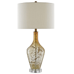 Настольная лампа с тканевым абажуром в форме цилиндра Thin Neck варинант исполнения - 2 | Loft Concept в Кирове