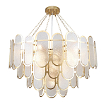 Люстра с многослойным эффектом из овальных элементов из непрозрачного стекла Conformation варинант исполнения - 4 | Loft Concept в Кирове