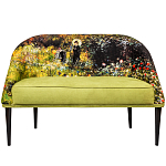 Диван двухместный из натурального бука с цветочным принтом Impressionism in Art варинант исполнения - 1 | Loft Concept в Кирове