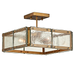 Потолочный светильник квадратный из толстого литого стекла Cast Glass варинант исполнения - 1 | Loft Concept в Кирове