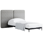 Кровать с большим мягким изголовьем Unity Grey Bed варинант исполнения - 8 | Loft Concept в Кирове