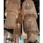 Люстра круглая трехъярусная из бахромы Milk Gradient Braided Fringe варинант исполнения - 5 | Loft Concept в Кирове