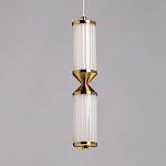 Подвесной светильник с двумя белыми рифлеными цилиндрическими плафонами Golden Swirl варинант исполнения - 4 | Loft Concept в Кирове