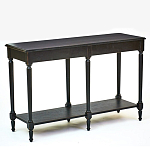 Консоль черная из массива березы с полкой и двумя ящиками Vintage варинант исполнения - 3 | Loft Concept в Кирове