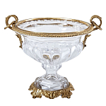 Чаша из прозрачного стекла с бронзовой подставкой и ручками Eden Garden варинант исполнения - 1 | Loft Concept в Кирове