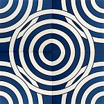 Дизайнерская плитка с узором Круги синяя варинант исполнения - 1 | Loft Concept в Кирове