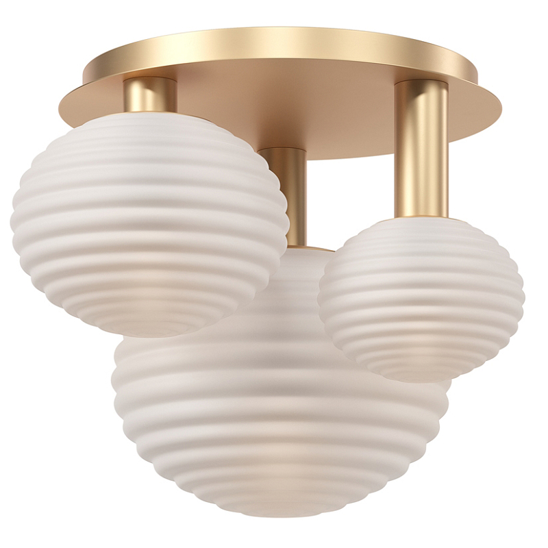 Потолочный светильник Triple ribbed base Золотой в Кирове | Loft Concept 