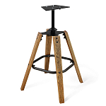 Барный стул со спинкой и подлокотниками на 4-х коричневых деревянных ножках Бежевый Велюр Ava Charm варинант исполнения - 6 | Loft Concept в Кирове