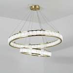 Люстра с 2-мя кольцами из натурального камня с регулируемыми плафонами Durability of Stone варинант исполнения - 4 | Loft Concept в Кирове