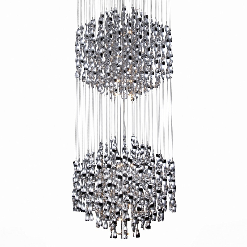 Люстра Macaroni Chandelier Chrome double Хром Люстра Macaroni Chandelier Chrome double Хром в Кирове | Loft Concept