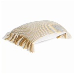 Чехол на подушку горчичного цвета с бахромой и объемным узором Ethnic mix варинант исполнения - 1 | Loft Concept в Кирове