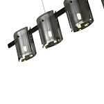 Подвесной светильник светодиодный с 5-ю цилиндрическими плафонами светло-серого цвета из стекла и стали Andrea Сhandelier Grey варинант исполнения - 2 | Loft Concept в Кирове