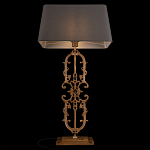 Настольная лампа на ажурном чугунном основании с тканевым серым абажуром Openwork Lamp варинант исполнения - 4 | Loft Concept в Кирове