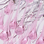 Люстра серебрянная с розовыми стеклянными подвесками в форме капель FAIRYTREE Light варинант исполнения - 5 | Loft Concept в Кирове