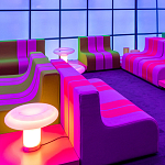 Дизайнерский кофейный стол на круглых ножках Poltronova T02 Pink Coffee Table варинант исполнения - 15 | Loft Concept в Кирове