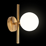 Бра с золотым основанием и белым плафоном в форме шара Bubble варинант исполнения - 2 | Loft Concept в Кирове