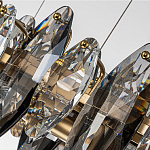 Люстра подвесная с овальными подвесками из стекла дымчатого цвета Harlow Crystal Round варинант исполнения - 5 | Loft Concept в Кирове