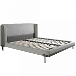 Кровать двуспальная серая с мягким изголовьем из экокожи и ткани Modern Look варинант исполнения - 2 | Loft Concept в Кирове