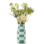 Ваза из фаянса Brighter than the Stars с шахматным принтом бирюзового цвета  варинант исполнения - 3 | Loft Concept в Кирове