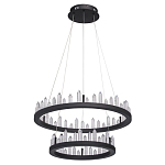 Люстра с двумя кольцами черного цвета с хрустальными элементами QUARTZ CRYSTAL варинант исполнения - 2 | Loft Concept в Кирове