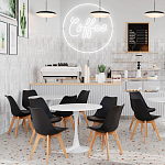 Стул с основой из пластика и мягким сиденьем Arvika Black варинант исполнения - 8 | Loft Concept в Кирове