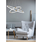 Люстра подвесная с двумя пересекающимися белыми светодиоидными кольцами Luke Lampco Tracer Lamp варинант исполнения - 10 | Loft Concept в Кирове