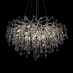 Люстра подвесная с прозрачными стеклянными подвесками в форме капель Диаметр 80 см Droplet Chandelier варинант исполнения - 8 | Loft Concept в Кирове