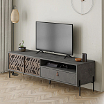 ТВ-тумба с раздвижными дверцами Mallin Metal TV Stand варинант исполнения - 2 | Loft Concept в Кирове