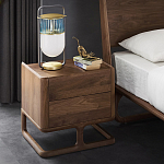 Прикроватный деревянный столик с 2-мя ящиками Moon Walnut Furniture варинант исполнения - 1 | Loft Concept в Кирове