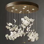 Люстра каскадная с белыми цветами и птицами Takeoff варинант исполнения - 1 | Loft Concept в Кирове