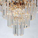 Люстра из черного металла с многоярусными подвесками из прозрачного хрусталя на золотой цепи Empire Black Chandelier Crystal варинант исполнения - 7 | Loft Concept в Кирове