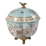 Шкатулка голубого цвета с цветочными орнаментами Blue Garden варинант исполнения - 2 | Loft Concept в Кирове