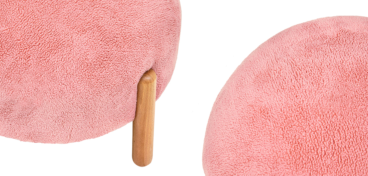 Пуф круглый на деревянных ножках Ralfie Pouf Pink Пуф круглый на деревянных ножках Ralfie Pouf Pink - Loft-Concept в Кирове