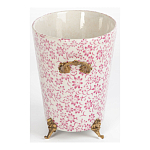 Кашпо из белого фарфора с розовым цветочным орнаментом Eden Garden варинант исполнения - 3 | Loft Concept в Кирове