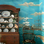 Обои ручная роспись Nantucket Crossing Brandt colourway on scenic paper варинант исполнения - 1 | Loft Concept в Кирове